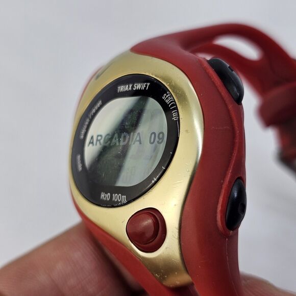 Nike Triax Swift Arcadia 2009 Unisex Digital Watch 43MM Red Bands New Battery - Picture 3 of 12